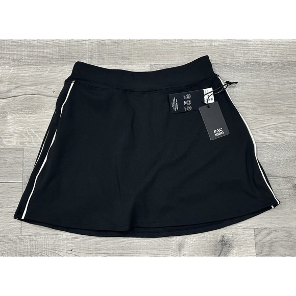 PacSun Pants - PAC 1980 WHISPER Athletic Black Skort Small Soft White Stripe Retro Style NEW